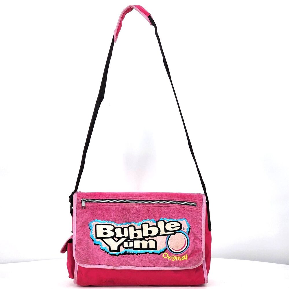 Bubble Yum Original Gum RARE Y2K 2008 Pink Messenger Bag - Picture 2 of 13